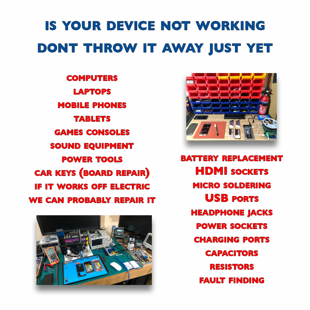This image displays the services provided by www.iRefab.co.uk